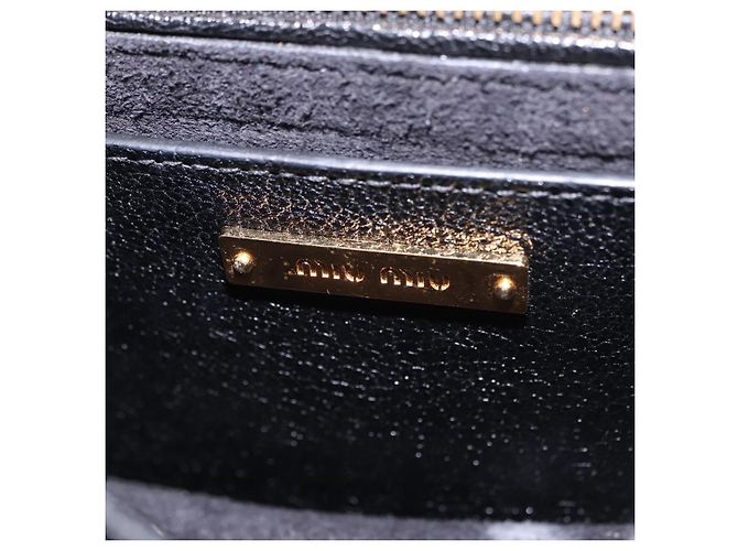 Borsa a tracolla Miu Miu Madras in pelle nera e oro Auth 203815 Nero D'oro - vista 26