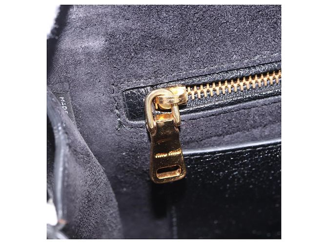 Borsa a tracolla Miu Miu Madras in pelle nera e oro Auth 203815 Nero D'oro - vista 32