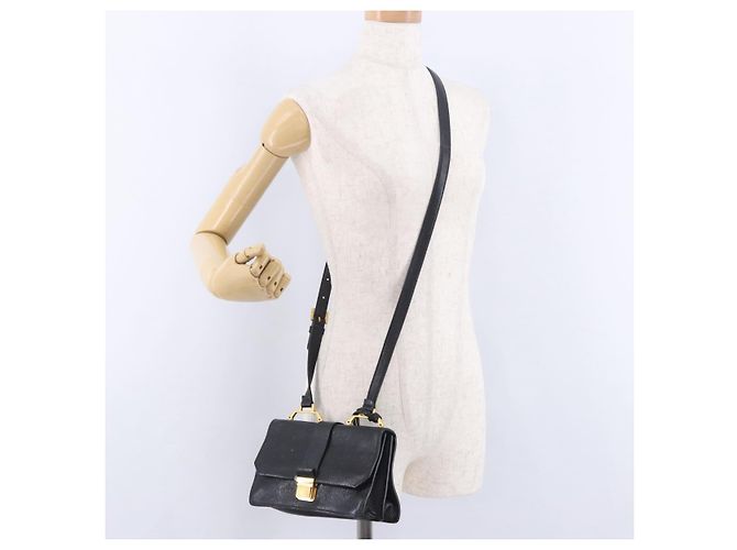 Borsa a tracolla Miu Miu Madras in pelle nera e oro Auth 203815 Nero D'oro - vista 35