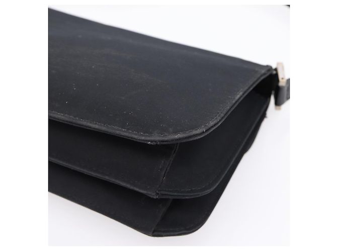 Borsa a tracolla FENDI Mamma Baguette in jersey di cotone Nero Argento Auth 204836 - vista 16