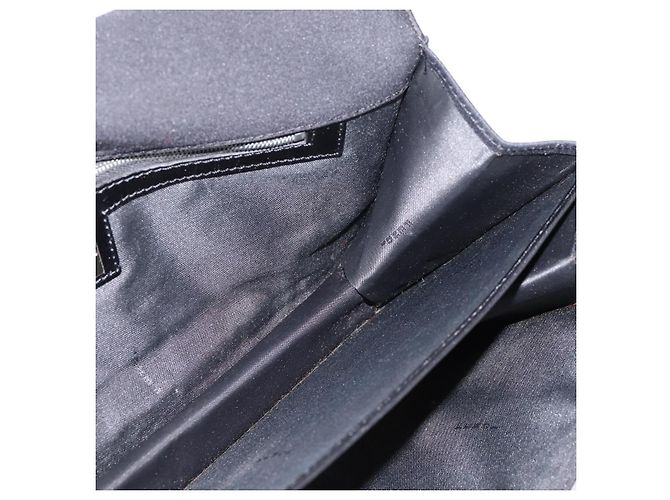Borsa a tracolla FENDI Mamma Baguette in jersey di cotone Nero Argento Auth 204836 - vista 21
