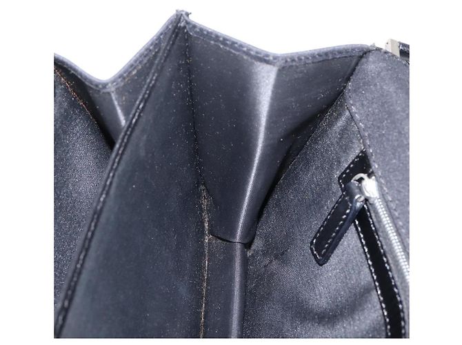 Borsa a tracolla FENDI Mamma Baguette in jersey di cotone Nero Argento Auth 204836 - vista 22