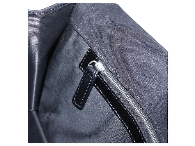 Borsa a tracolla FENDI Mamma Baguette in jersey di cotone Nero Argento Auth 204836 - vista 23