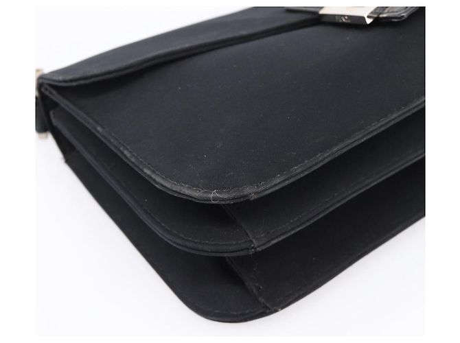 Borsa a tracolla FENDI Mamma Baguette in jersey di cotone Nero Argento Auth 204836 - vista 8