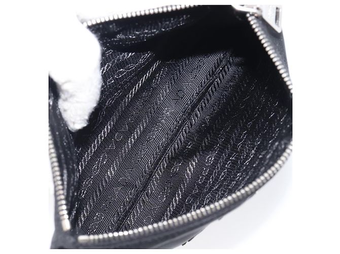 Bolso PRADA Nylon Negro Plata Auth bs37334 - vista 11