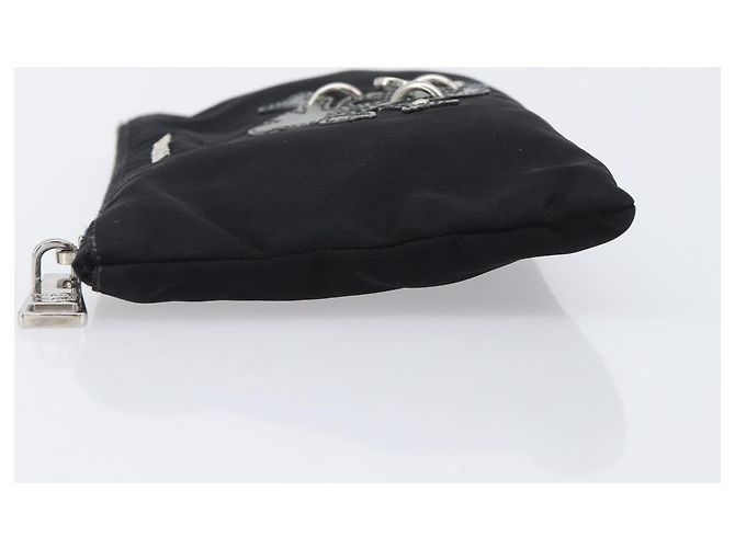 Bolso PRADA Nylon Negro Plata Auth bs37334 - vista 4