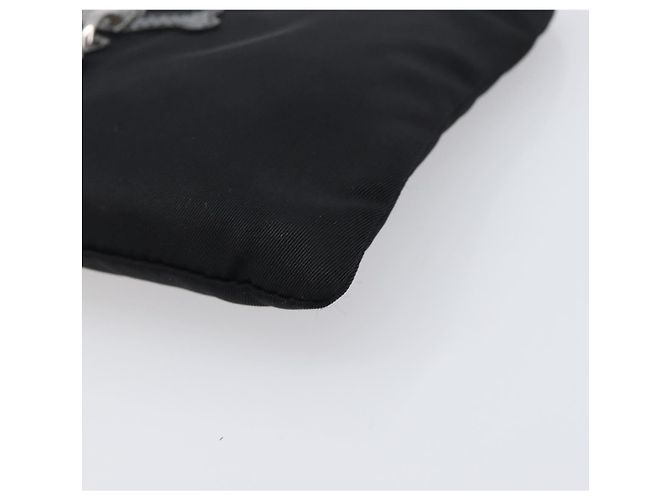 Bolso PRADA Nylon Negro Plata Auth bs37334 - vista 7