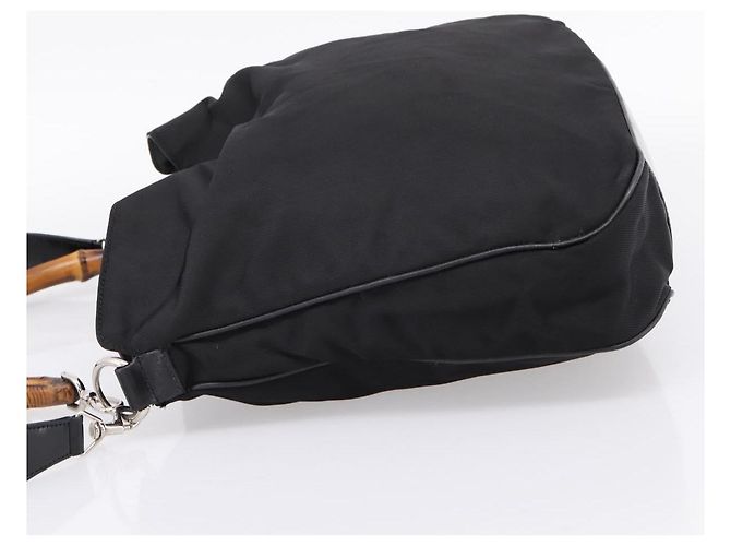 Borsa a mano GUCCI Bamboo Nylon 2way Nero Argento 001 1577 2615 Auth ep16156 - vista 3