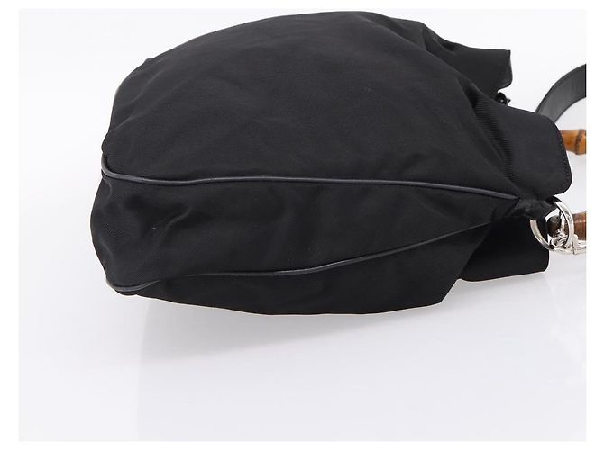 Borsa a mano GUCCI Bamboo Nylon 2way Nero Argento 001 1577 2615 Auth ep16156 - vista 4