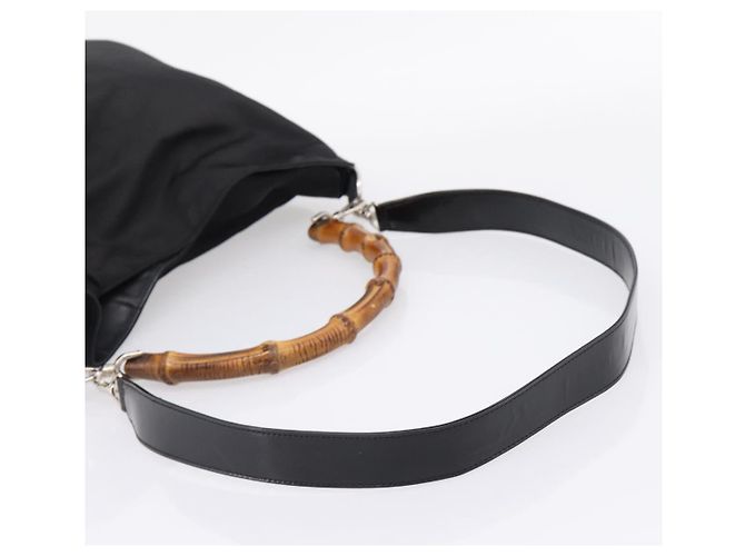 Borsa a mano GUCCI Bamboo Nylon 2way Nero Argento 001 1577 2615 Auth ep16156 - vista 8