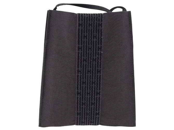 Hermès HERMES Her Line Pochette Shoulder Bag Canvas Gray Auth 205873V Braun - vista 3