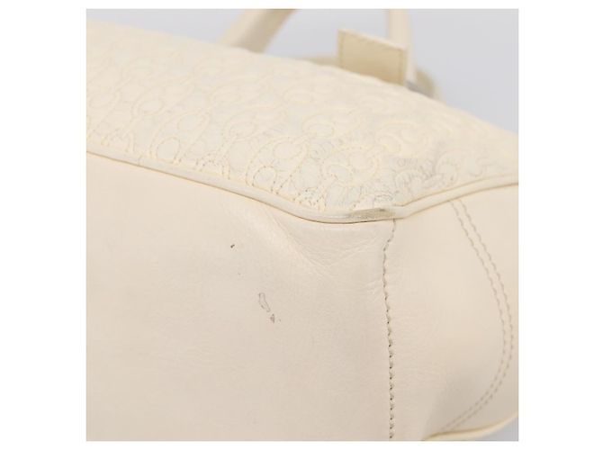 Céline Bolsa de mão CELINE Boogie Bag em couro branco prata Auth BA16174 - vista 10