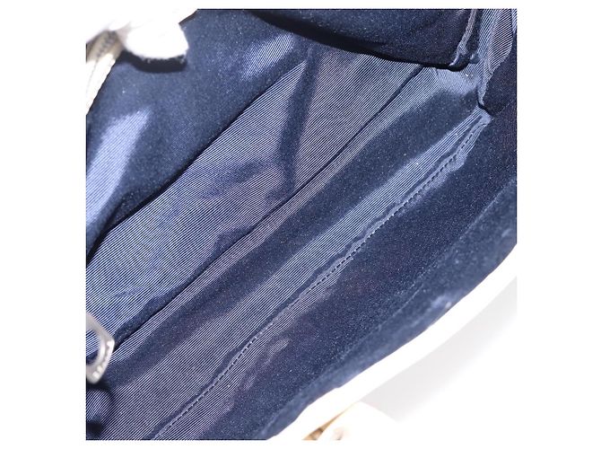 Céline Bolsa de mão CELINE Boogie Bag em couro branco prata Auth BA16174 - vista 11