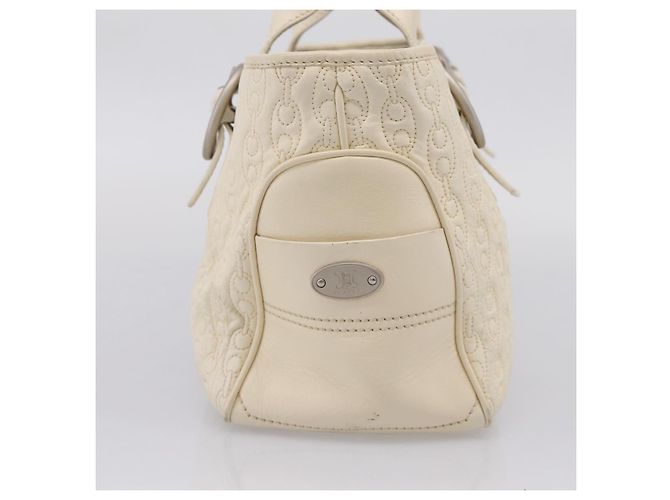 Céline Bolsa de mão CELINE Boogie Bag em couro branco prata Auth BA16174 - vista 3
