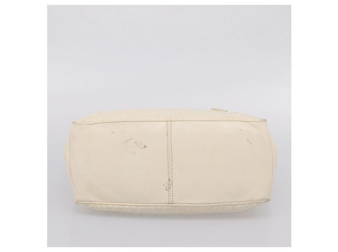 Céline Bolsa de mão CELINE Boogie Bag em couro branco prata Auth BA16174 - vista 5