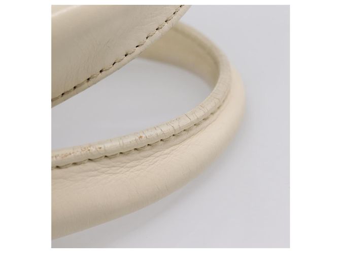 Céline Bolsa de mão CELINE Boogie Bag em couro branco prata Auth BA16174 - vista 9