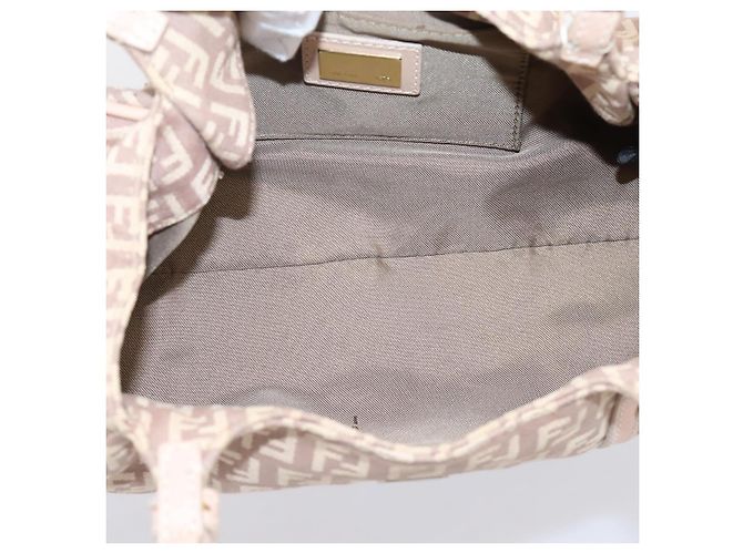 Borsa a mano FENDI Zucchino Canvas Beige Gold 8BR437 Auth ep16060A D'oro - vista 11