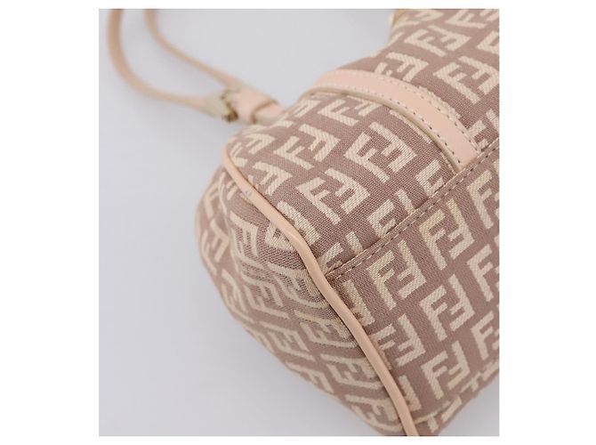 Borsa a mano FENDI Zucchino Canvas Beige Gold 8BR437 Auth ep16060A D'oro - vista 18