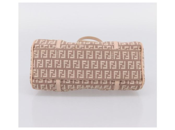 Borsa a mano FENDI Zucchino Canvas Beige Gold 8BR437 Auth ep16060A D'oro - vista 5