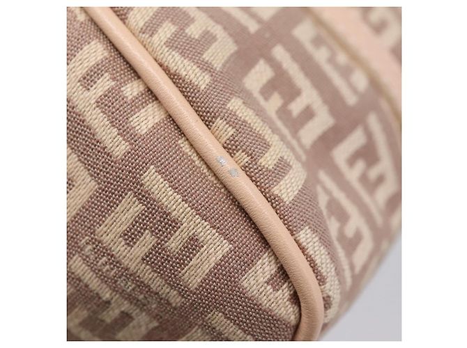 Borsa a mano FENDI Zucchino Canvas Beige Gold 8BR437 Auth ep16060A D'oro - vista 8