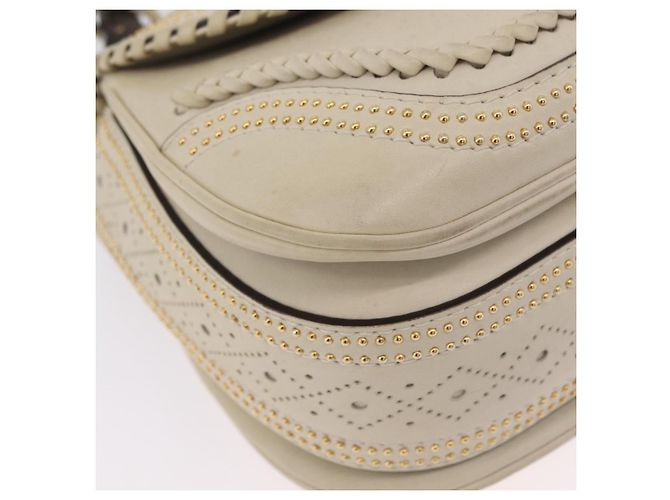 Borsa GUCCI New Bamboo in pelle 2way Ivory Gold 263970 Auth 206395M D'oro Crudo - vista 17
