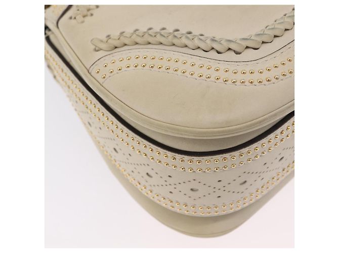 Borsa GUCCI New Bamboo in pelle 2way Ivory Gold 263970 Auth 206395M D'oro Crudo - vista 19