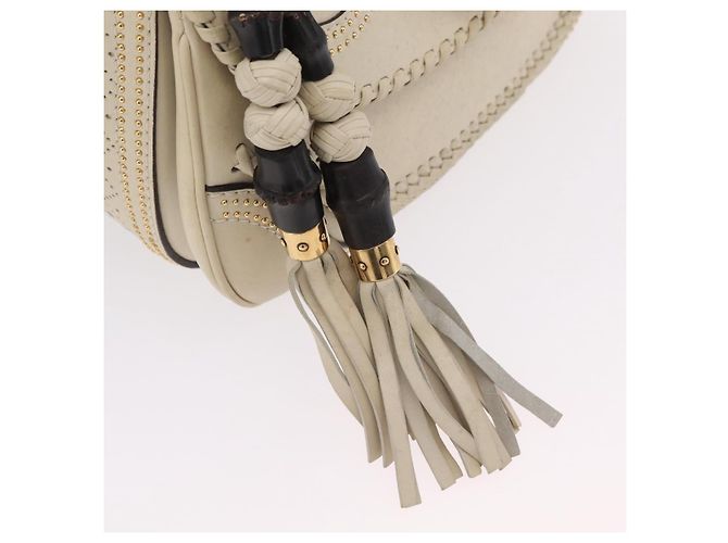 Borsa GUCCI New Bamboo in pelle 2way Ivory Gold 263970 Auth 206395M D'oro Crudo - vista 22