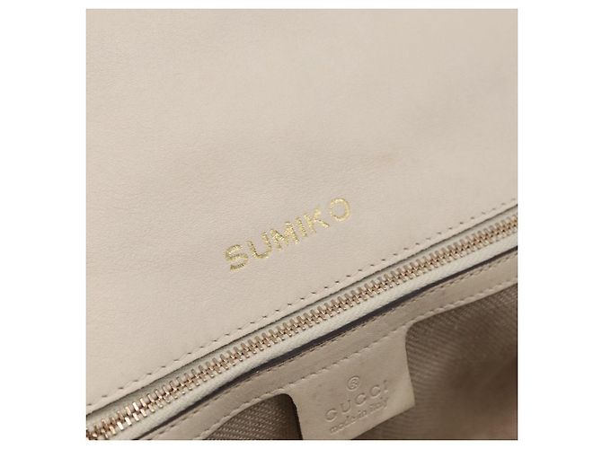 Borsa GUCCI New Bamboo in pelle 2way Ivory Gold 263970 Auth 206395M D'oro Crudo - vista 27