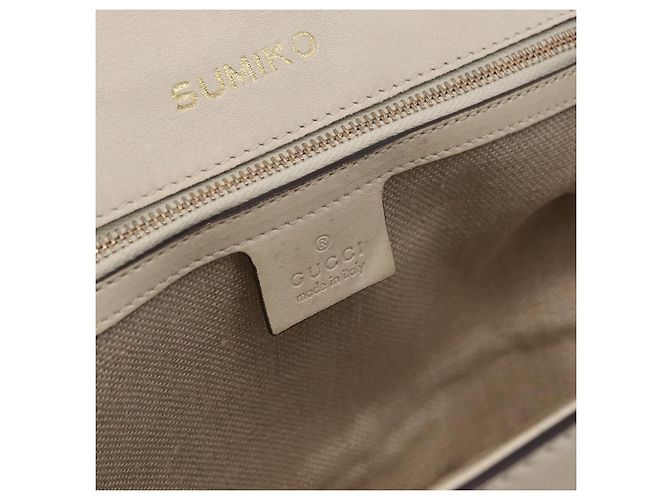 Borsa GUCCI New Bamboo in pelle 2way Ivory Gold 263970 Auth 206395M D'oro Crudo - vista 28