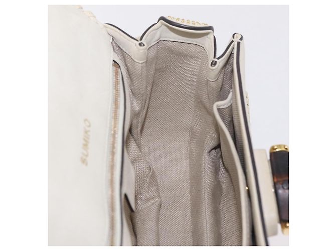 Borsa GUCCI New Bamboo in pelle 2way Ivory Gold 263970 Auth 206395M D'oro Crudo - vista 29