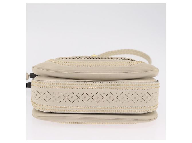 Borsa GUCCI New Bamboo in pelle 2way Ivory Gold 263970 Auth 206395M D'oro Crudo - vista 6