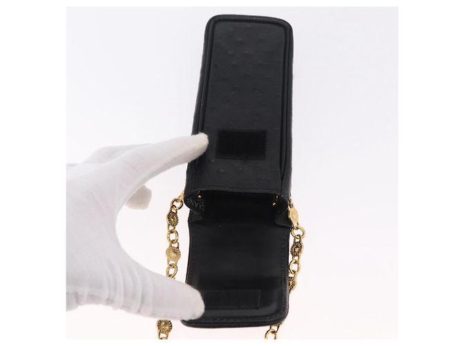 Portacigarette Gianni Versace in pelle nera e oro Auth ka6329 Nero D'oro - vista 10
