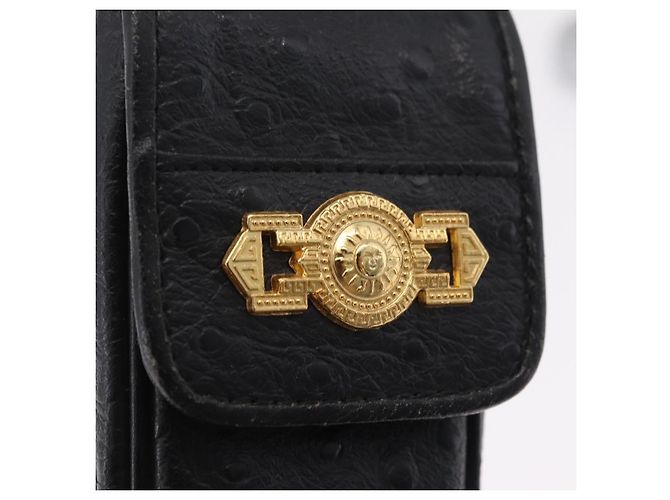 Portacigarette Gianni Versace in pelle nera e oro Auth ka6329 Nero D'oro - vista 17