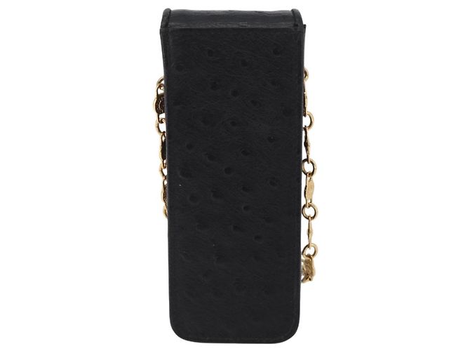 Portacigarette Gianni Versace in pelle nera e oro Auth ka6329 Nero D'oro - vista 2