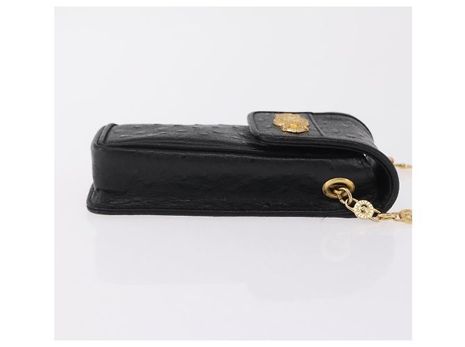 Portacigarette Gianni Versace in pelle nera e oro Auth ka6329 Nero D'oro - vista 3