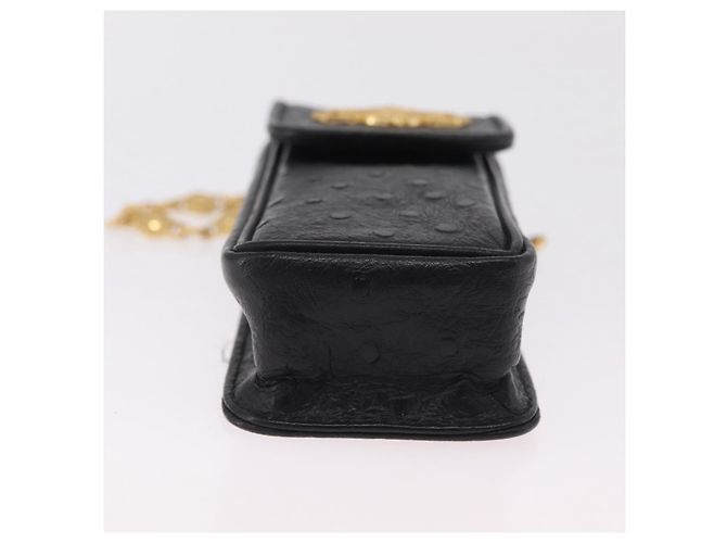 Portacigarette Gianni Versace in pelle nera e oro Auth ka6329 Nero D'oro - vista 5
