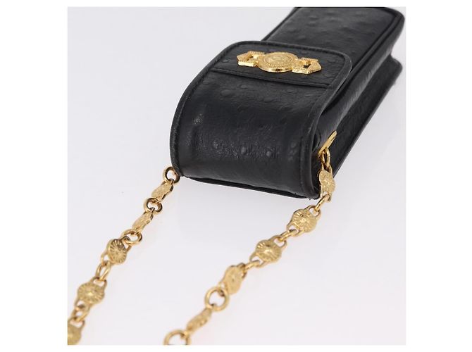 Portacigarette Gianni Versace in pelle nera e oro Auth ka6329 Nero D'oro - vista 6
