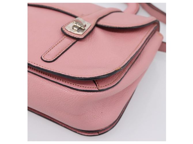 Bolsa de Mão Miu Miu em Couro 2way Rosa Prata Auth mr2964A - vista 10