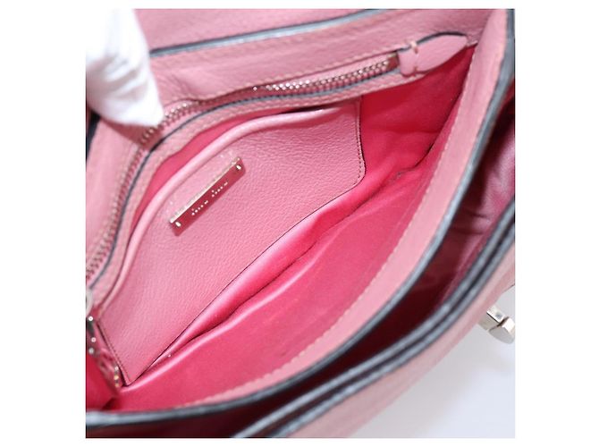 Bolsa de Mão Miu Miu em Couro 2way Rosa Prata Auth mr2964A - vista 24