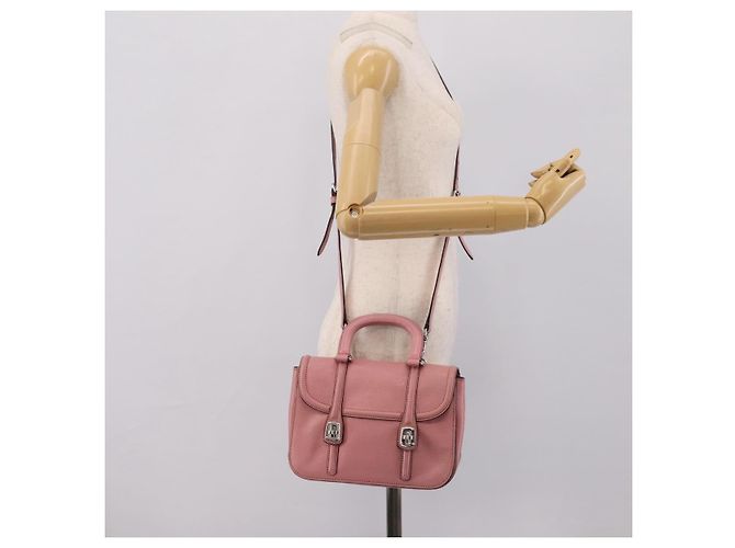 Bolsa de Mão Miu Miu em Couro 2way Rosa Prata Auth mr2964A - vista 28
