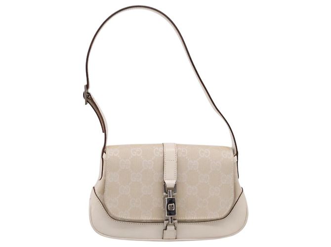 Borsa a tracolla GUCCI GG Canvas Jackie Beige Silver 007 2038 Auth ep16210A Argento - view 13
