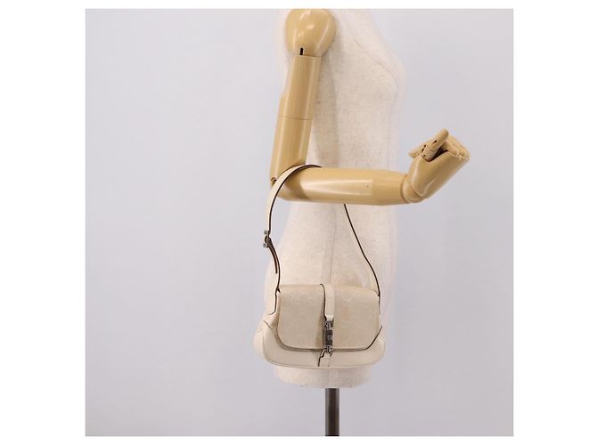 Borsa a tracolla GUCCI GG Canvas Jackie Beige Silver 007 2038 Auth ep16210A Argento - view 23