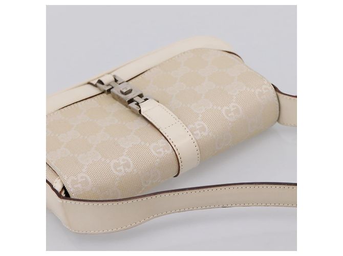 Borsa a tracolla GUCCI GG Canvas Jackie Beige Silver 007 2038 Auth ep16210A Argento - view 6