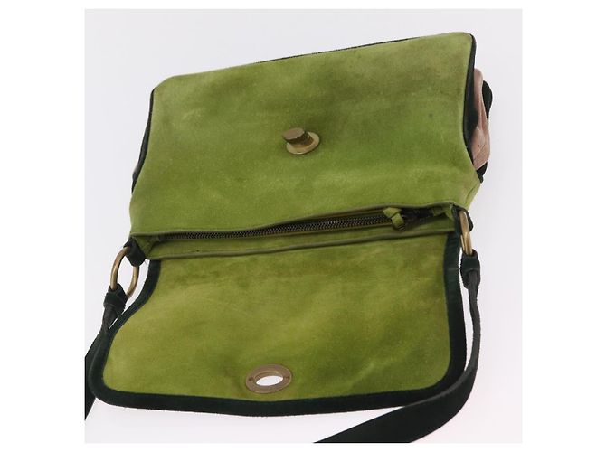 Miu Miu Shoulder Bag Suede Green Auth 206238A - view 10