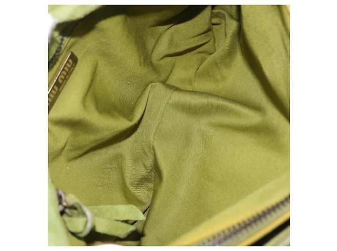 Miu Miu Shoulder Bag Suede Green Auth 206238A - view 11