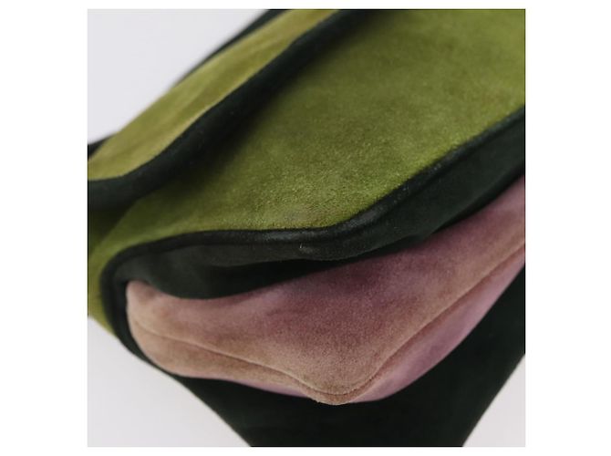 Miu Miu Shoulder Bag Suede Green Auth 206238A - view 14