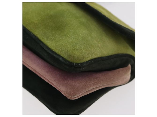Miu Miu Shoulder Bag Suede Green Auth 206238A - view 15
