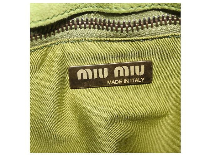 Miu Miu Shoulder Bag Suede Green Auth 206238A - view 21