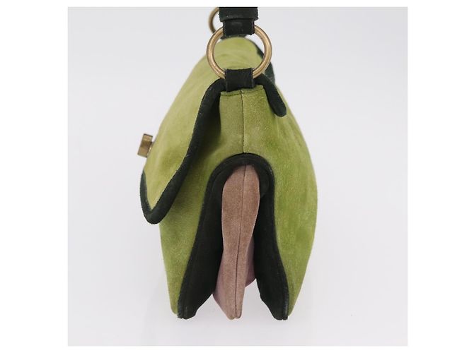 Miu Miu Shoulder Bag Suede Green Auth 206238A - view 3