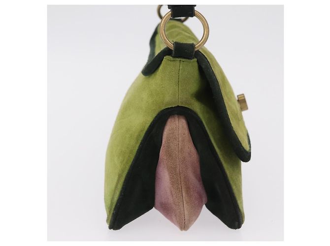 Miu Miu Shoulder Bag Suede Green Auth 206238A - view 4